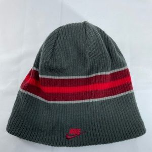Nike Swoosh Reversible Knit Beanie Hat Youth Grey
